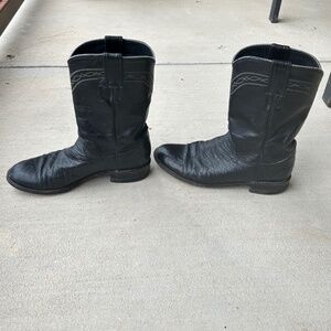 Vintage Justin Boots Western Cowboy Cowgirl Women Genuine Real Leather Roper 6.5